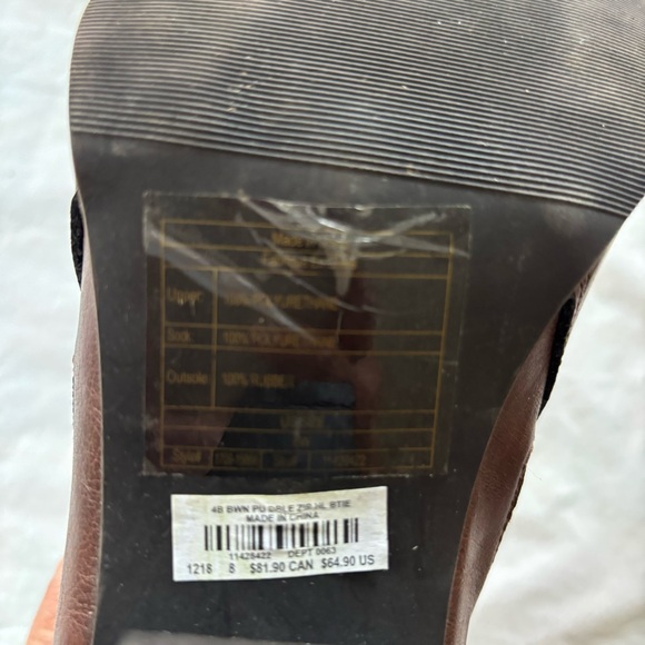 Torrid Side Zip heeled Brown Booties plus size SZ 8 W Worn 1X Indoors Like New - Picture 7 of 11